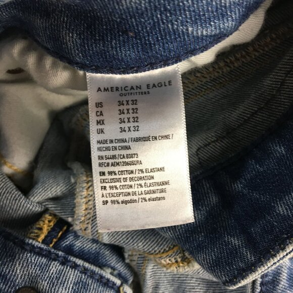 AMERICAN EAGLE LIGHT WASH FLEX SKINNY JEANS MENS SIZE 34X32 - Picture 4 of 4